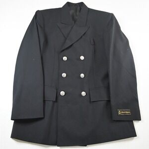 NEW Anchor Uniform 40R Black Double Breasted 211BL Mens Blazer Jacket Sport Coat
